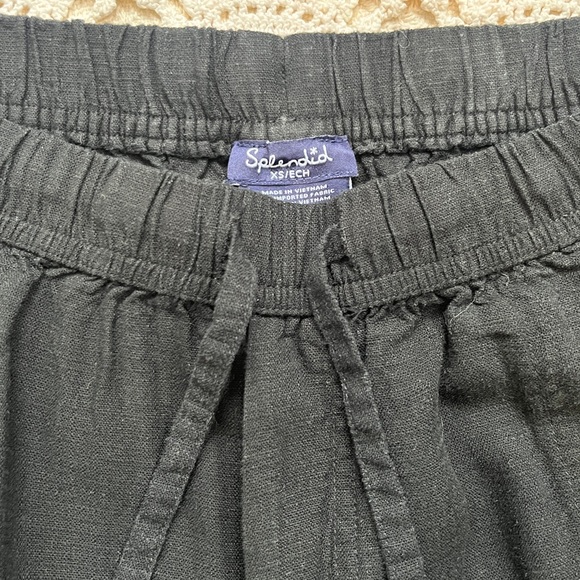 Splendid Linen Blend Cropped Pull-on Pants - Picture 3 of 4